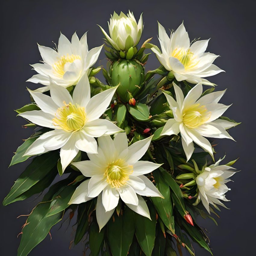 Night-blooming orchid cacti (Epiphyllum phyllanthus)