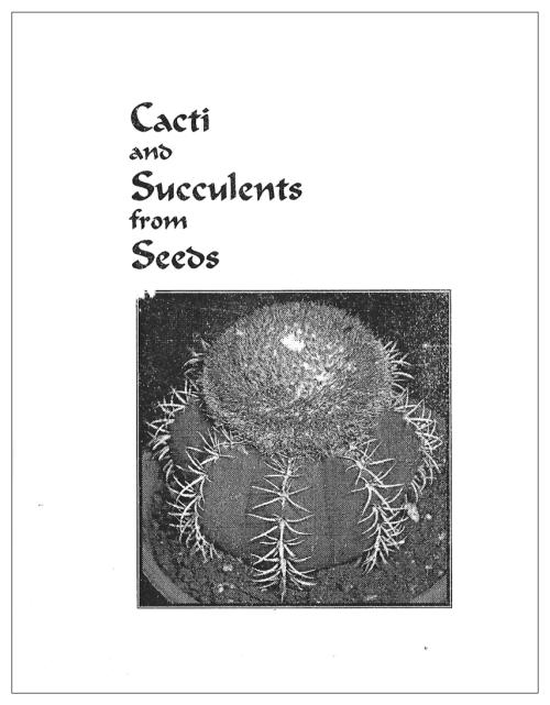 Cover: Cacti and Succulents from Seed (Help Booklet) 2004